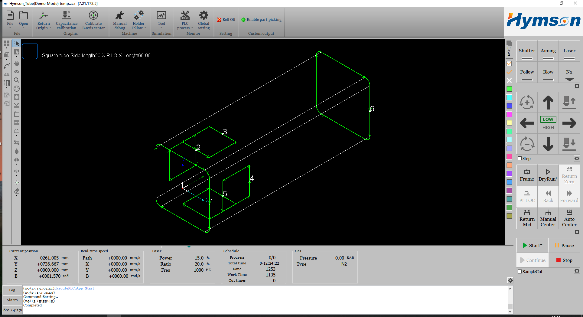 sistem de control al tăietorului de tuburi metalice